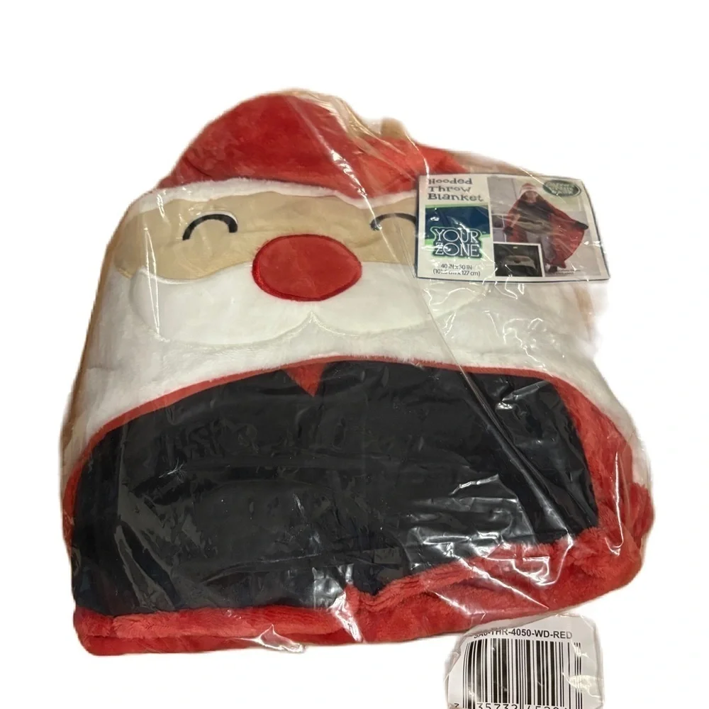 Santa Hooded Blanket NEW Glow in the Dark Lids Christmas Red